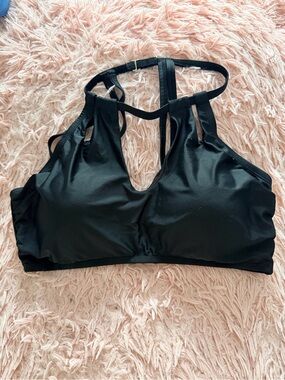 Swimsuits For All Black Strappy High-Neck Bikini Top